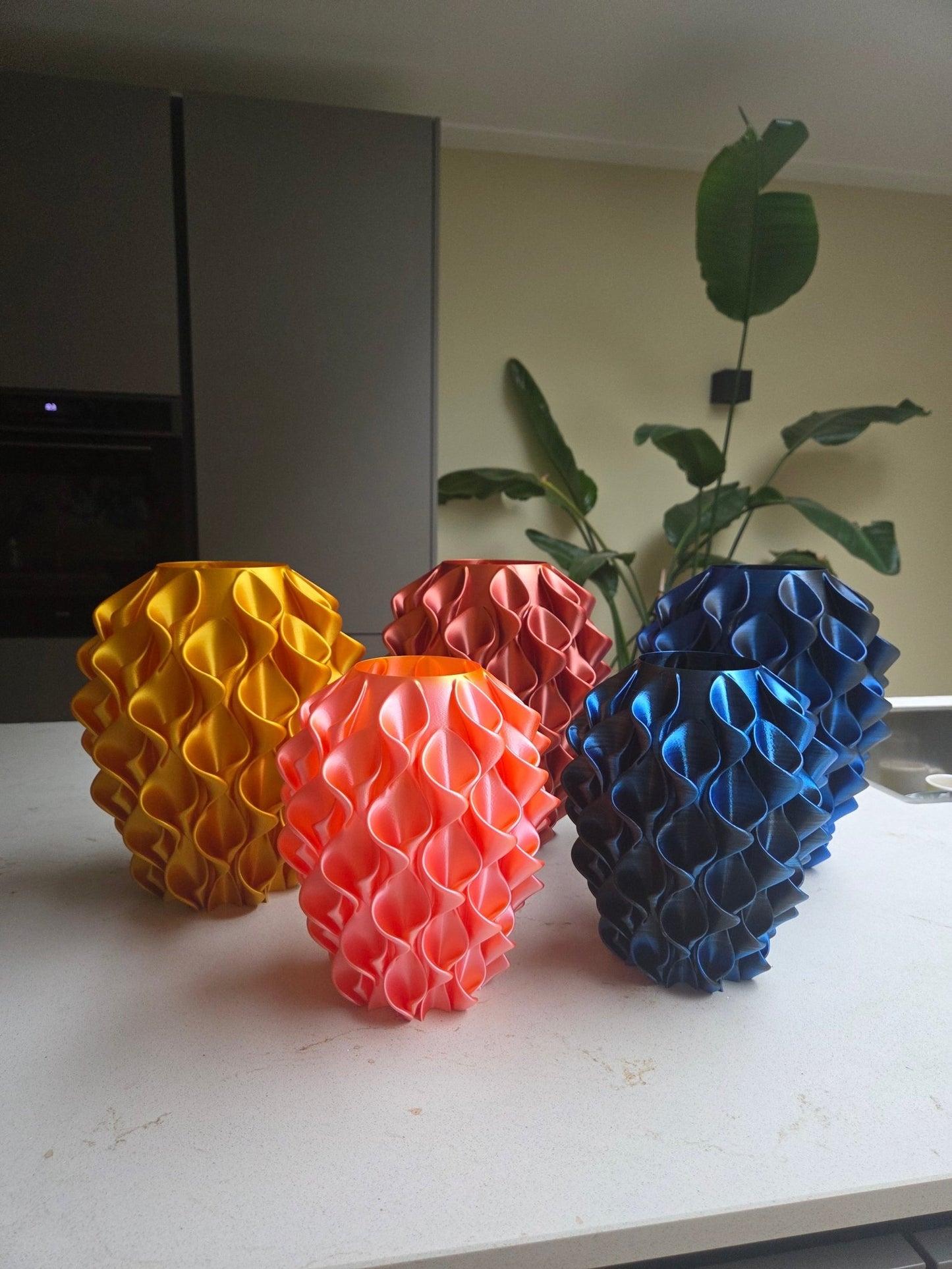 3D - geprinte Lelie Vaas – Blauw/Zwart - 3DTS