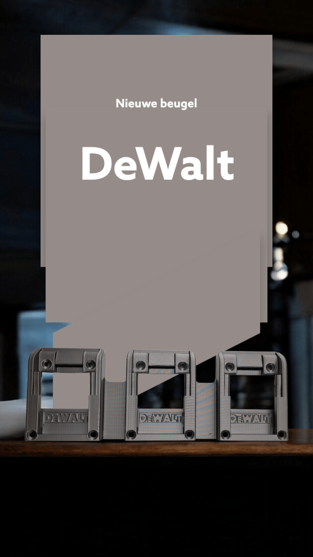 3D Geprinte accu houder passend voor DeWalt - 3DTS