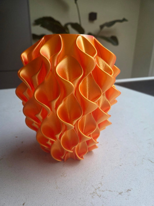 3D - geprinte Lelie Vaas – Oranje/Roze – 21 cm - 3DTS