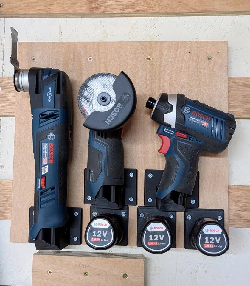 Bosch 12V – Machinehouder (recht of schuin) – PETG - 3DTS